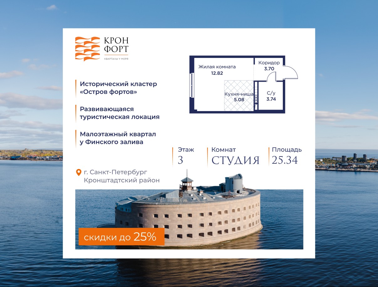 25.34 кв.м, квартал «Кронфорт.Центральный»